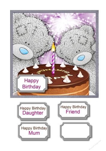 Tatty teddy with birthday cake