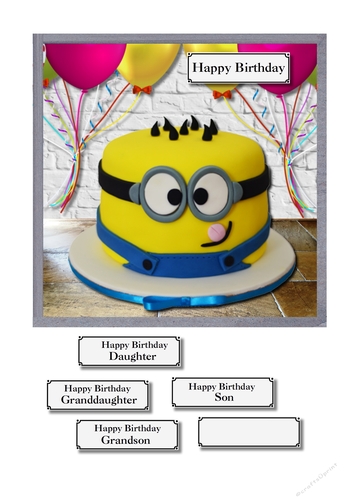 Minion birthday cake suitable for boy or girl