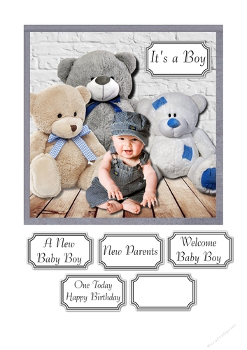 New baby boy or first birthday teddies and baby