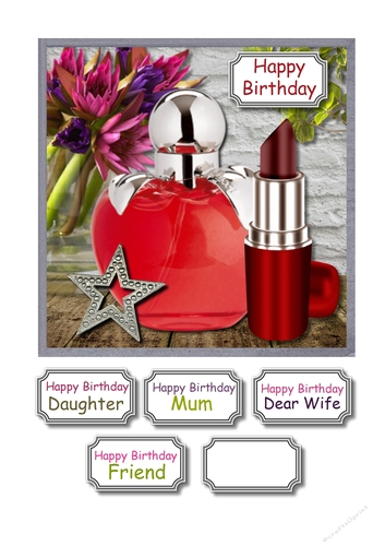 Perfume, lipstick and flowers
