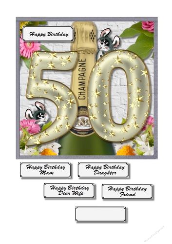 50th birthday card topper