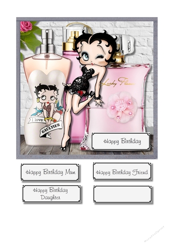 Betty Boop with perfumes