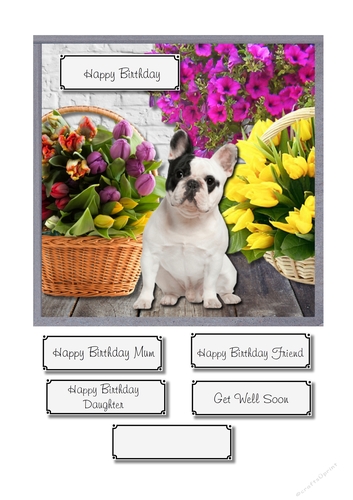 Dog with flowers