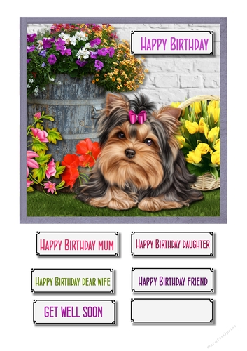 Cute dog with flowers