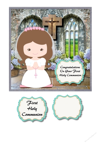 First Holy Communion girl brunette