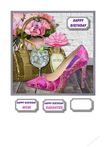 Satin shoes, bag and perfume