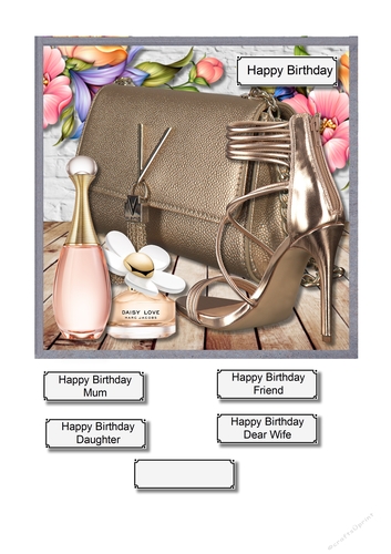 Designer bag shoes and perfumes