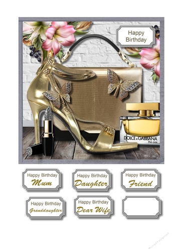 Designer shoes and bag with butterfly accessories
