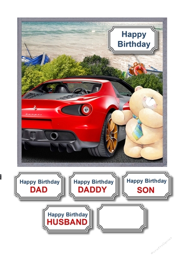 Forever Friends bear with car