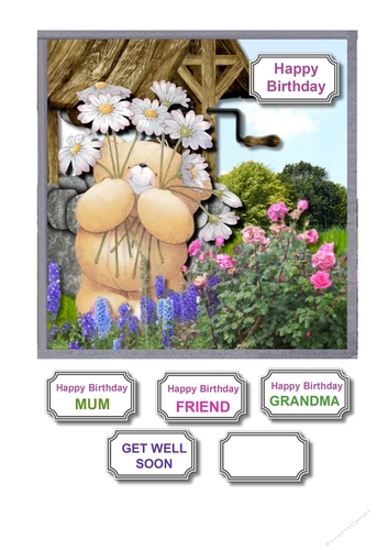 Forever friends bear with wishing well
