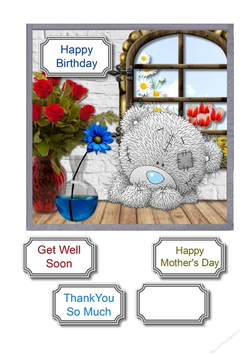 Tatty teddy with flowers for various occasions