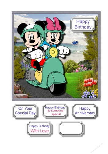 Mickey and Minnie on Vespa