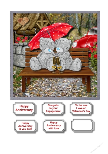 Tatty teddy anniversary, engaagement or valentine