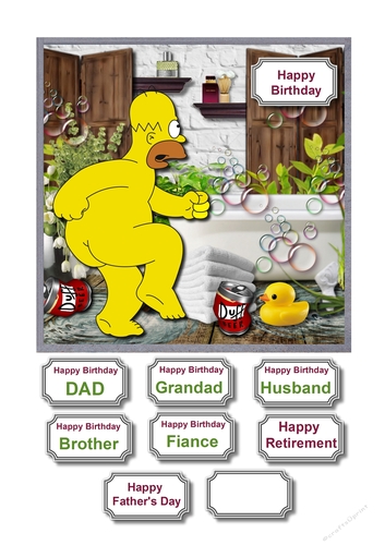 Cheeky Homer takes a bath