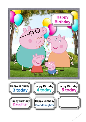 Peppa pig and family birthday