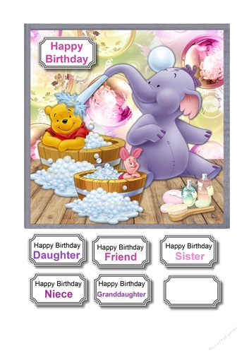 Eeyore, Pooh and Piglet bath time