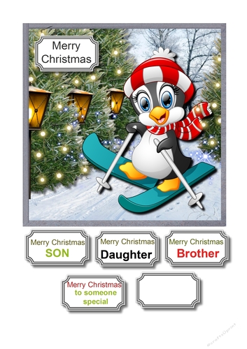 Penguin skiing down the lane