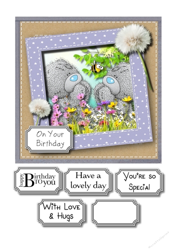 Tatty teddy with wild flowers