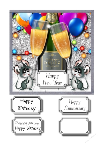 Happy New Year/Anniversary or Birthday card topper