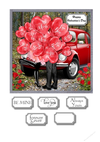 Vaentines Day Couple with Balloons