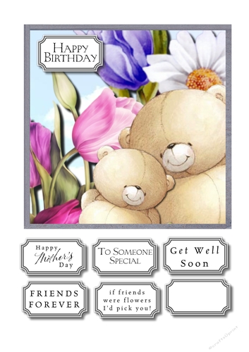 Forever Friends floral card topper for various occasions