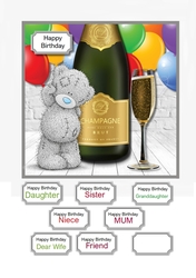 Tatty Teddy with champagne and balloons