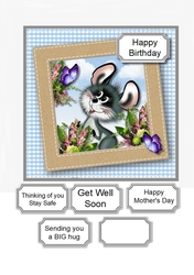 Cute mouse with flowers