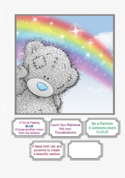 Tatty teddy rainbow quotes card topper
