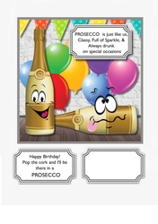 prosecco humorous card topper