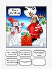 Reindeer and snowman Christmas