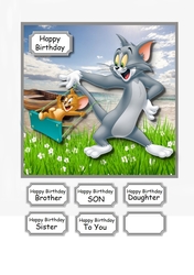 Tom and Jerry Birthday Card topper