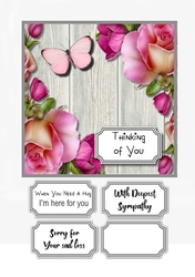 Floral card topper, Sympathy/Thinking of you