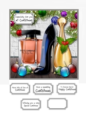 Christmas perfume card topper