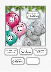 Tatty Teddy with Christmas baubles