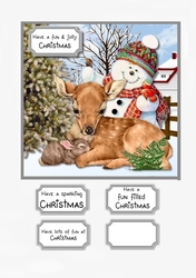 Christmas deer and rabbit