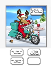 Rudolf on his funky moped