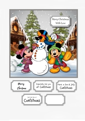 Mickey and friends build a snowman