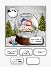 Snow globe with snowman and woman