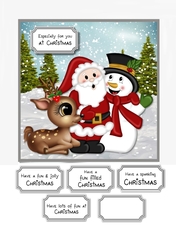 Santa, Rudolph and Snowman