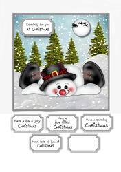 Snowman Christmas card topper