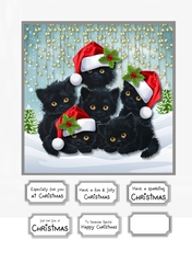 Lucky Black Christmas Cats