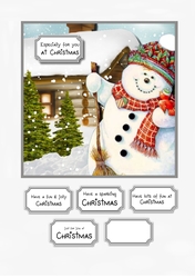 Cute Snowman Card Topper