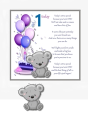 First Birthday Card Topper with lovely verse