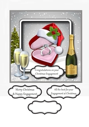 Traditional Christmas Engagement card topper
