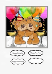 Cute Bears multi occasion card topper