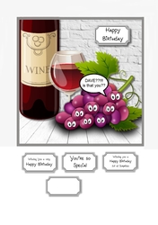 Humorous wine themed card topper