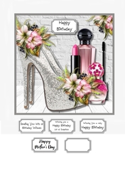 Shoes, perfume and petals