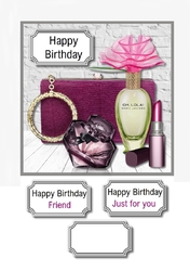Purple perfume and bag