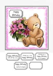 Teddy and flowers