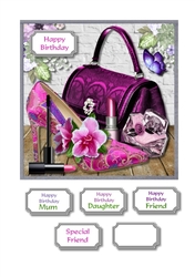 Mauve and lilac accessories